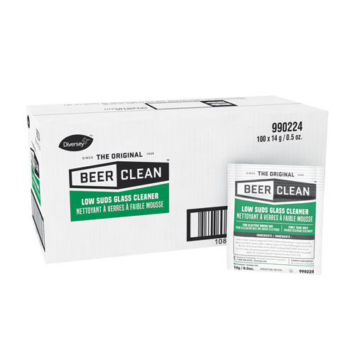 Beer Clean Glass Cleaner, Powder, .5oz Packet, 100/Carton