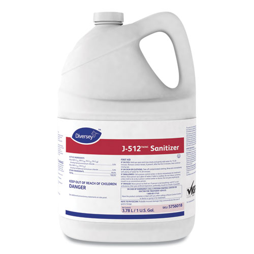 Diversey™ J-512TM/MC Sanitizer, 1 gal Bottle, 4/Carton