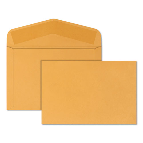 Image of Quality Park™ Open-Side Booklet Envelope, #15, Hub Flap, Gummed Closure, 10 X 15, Brown Kraft, 100/Box