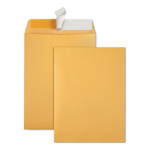 Redi-Strip Catalog Envelope, 10 1/2, Cheese Blade Flap, Redi-Strip Closure, 9 x 12, Brown Kraft, 100/Box