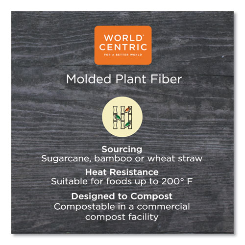 Image of World Centric® Fiber Containers, 60 Oz, 7.5 X 9.8 X 2.7, Natural, Paper, 400/Carton