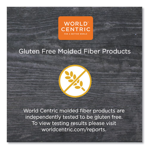 Image of World Centric® Fiber Trays, Pla Lined, Pfas Free, 1-Compartment, 9.1 X 7.1 X 0.7, Natural, Paper, 500/Carton