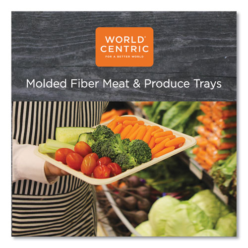 Image of World Centric® Fiber Trays, 1-Compartment, 9.1 X 7.1 X 0.7, Natural, Paper, 500/Carton