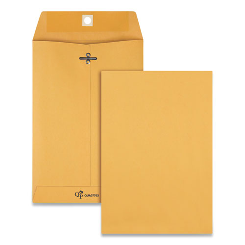Quality Park™ Clasp Envelope, #1 3/4, Square Flap, Clasp/Gummed Closure, 6.5 x 9.5, Brown Kraft, 100/Box
