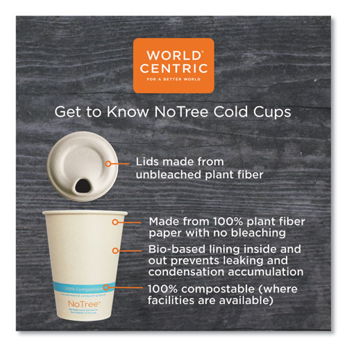 NoTree Paper Cold Cups, 12 oz, Natural, 1,000/Carton