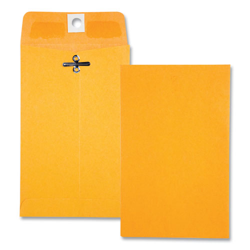 Quality Park™ Clasp Envelope, 28 Lb Bond Weight Kraft, #15, Square Flap, Clasp/Gummed Closure, 4 X 6.38, Brown Kraft, 100/Box