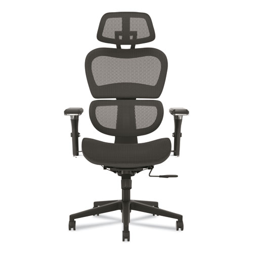NEUTRALIZE HIGH-BACK MESH TASK CHAIR, SUPPORTS UP TO 250 LBS., BLACK SEAT/BLACK BACK, BLACK BASE