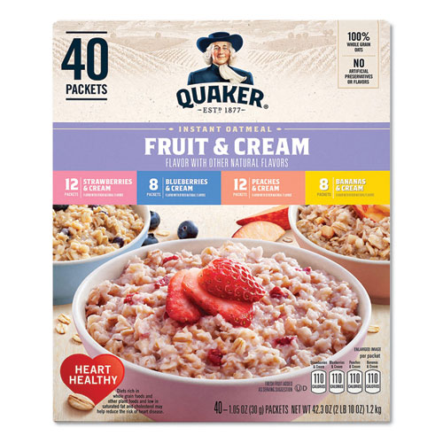 Image of Quaker® Instant Oatmeal, Assorted Varieties, 1.05 Oz Packet, 40/Box, Ships In 1-3 Business Days