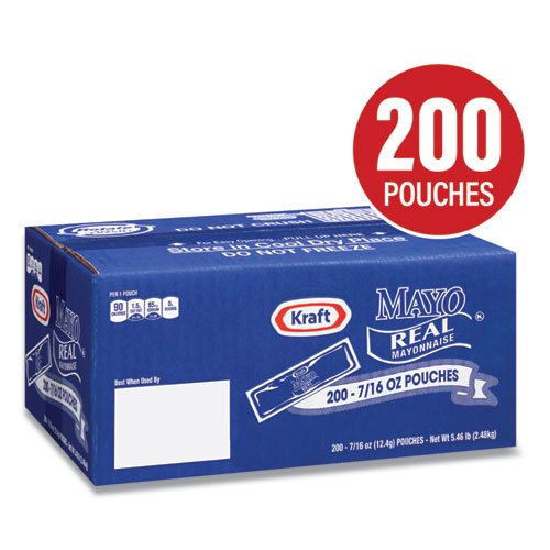 Image of Kraft® Mayo Real Mayonnaise, 0.44 Oz Packet, 200/Box, Ships In 1-3 Business Days