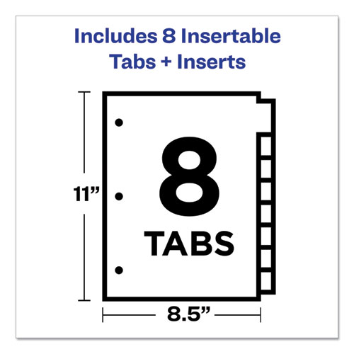 INSERTABLE BIG TAB PLASTIC DIVIDERS, 8-TAB, 11 X 8.5, CLEAR, 1 SET