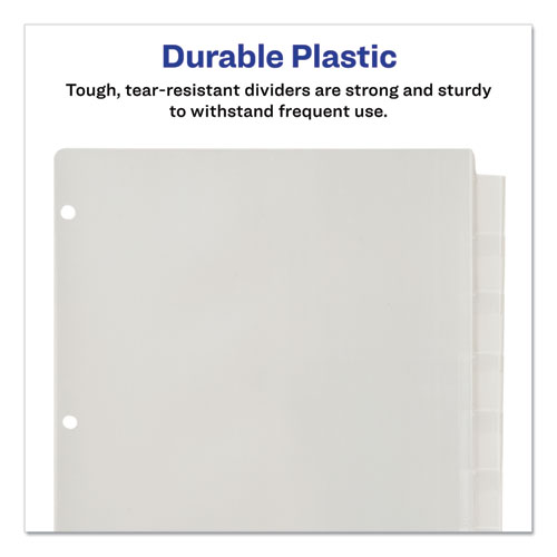 Insertable Big Tab Plastic Dividers, 8-Tab, 11 x 8.5, Clear, 1 Set