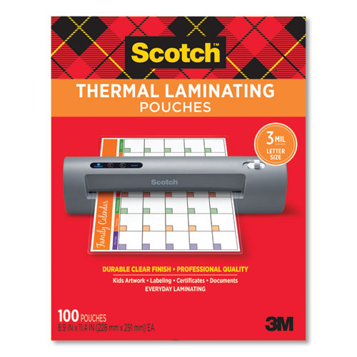 Scotch™ Laminating Pouches, 3 mil, 11.5" x 17.5", Gloss Clear, 25/Pack
