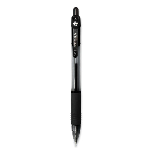 Z-Grip Ballpoint Pen, Retractable, Medium 0.7 mm, Black Ink, Black Tinted Barrel, 12/Pack