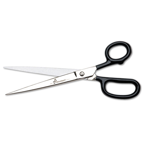 5110001616912 SKILCRAFT Paper Shears, 9 Long, 4.63 Cut Length, Black Straight Handle