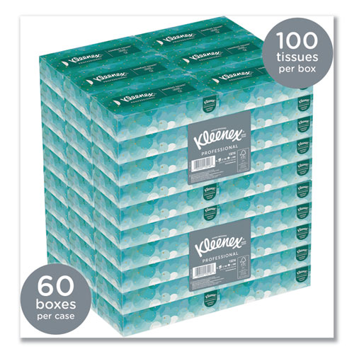 Image of White Facial Tissue for Business, 2-Ply, White, 100 Sheets/Box, 10 Boxes/Bundle, 6 Bundles/Carton