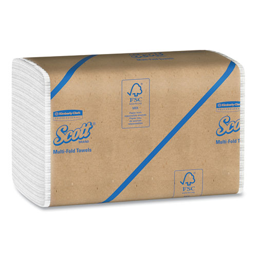 Essential Multi-Fold Towels 100% Recycled, 1-Ply, 9.2  x 9.4, White, 250/Pack, 16 Packs/Carton