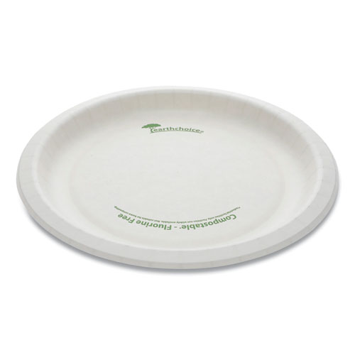 EarthChoice Pressware Compostable Dinnerware, Plate, 9" dia, White, 450/Carton