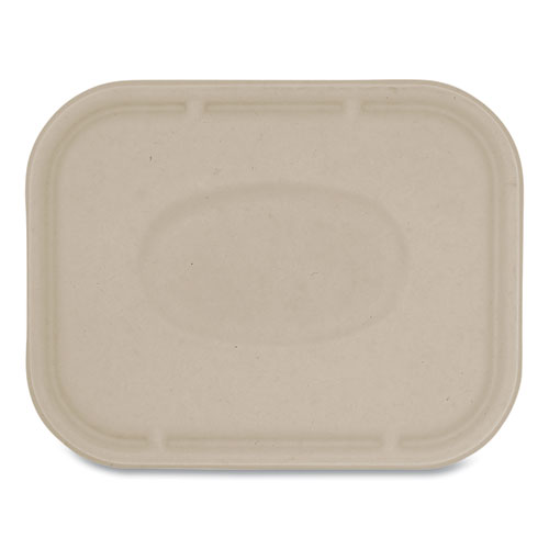Image of World Centric® Fiber Lids For Fiber Containers, 7.8 X 10.1 X 0.5, Natural, Paper, 400/Carton