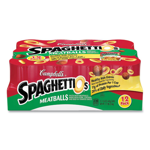 Canned Pasta with Meatballs, 15.6 oz Can, 12/Pack, Ships in 1-3 Business Days