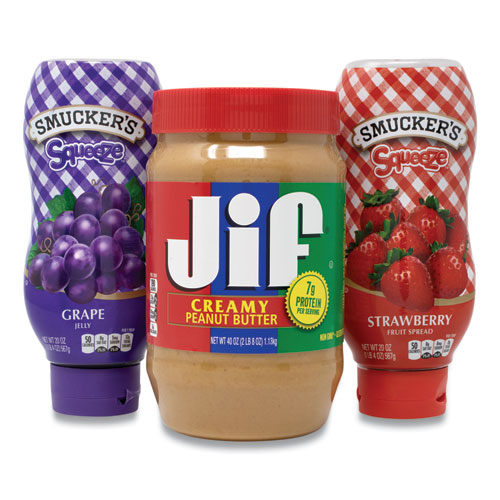 Peanut Butter and Jelly Bundle, (2) 40 oz Peanut Butter/(4) 20 oz Jelly, 6/Pack, Free Delivery in 1-4 Business Days