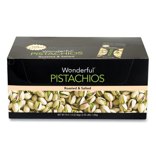 Wonderful® Roasted And Salted Pistachios, 1.5 Oz Bag, 24/Pack, Ships In 1-3 Business Days