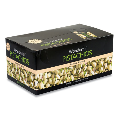 Image of Wonderful® Roasted And Salted Pistachios, 1.5 Oz Bag, 24/Pack, Ships In 1-3 Business Days