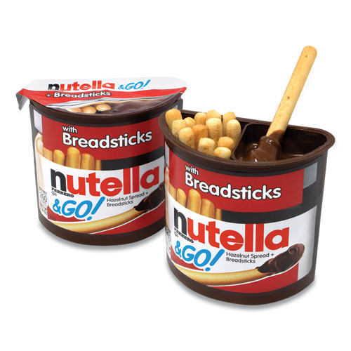Image of Nutella® Hazelnut Spread And Breadsticks, 1.8 Oz Single-Serve Tub, 16/Pack, Ships In 1-3 Business Days