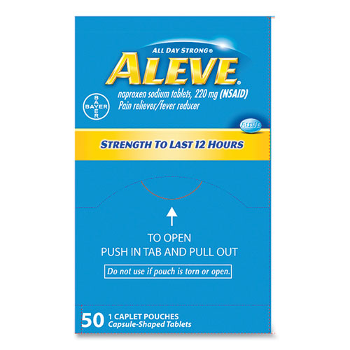 Image of Aleve® Pain Reliever Tablets, 50 Packs/Box