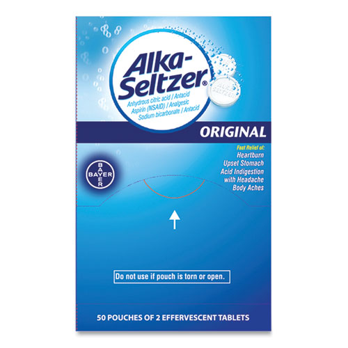 Image of Alka-Seltzer® Antacid And Pain Relief Medicine, Two-Pack, 50 Packs/Box