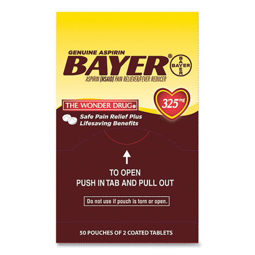 Image of Bayer® Aspirin Tablets, Two-Pack, 50 Packs/Box