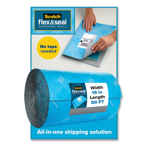 Image of Flex and Seal Shipping Roll, 15" x 50 ft, Blue/Gray