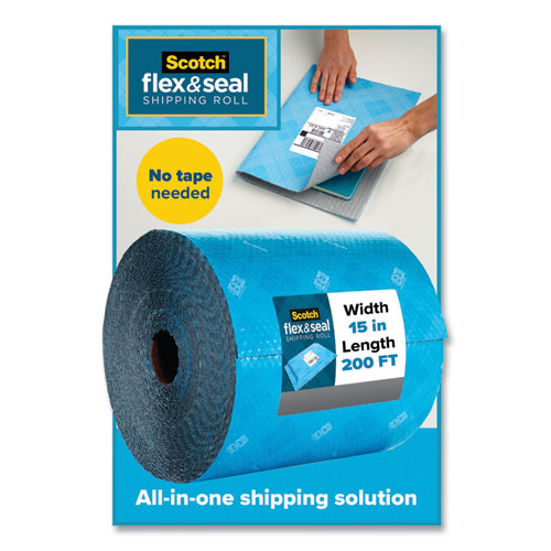 Image of Scotch™ Flex And Seal Shipping Roll, 15" X 200 Ft, Blue/Gray