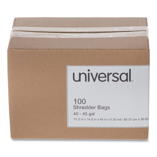 Image of Universal® High-Density Shredder Bags, 40-45 Gal Capacity, 100/Box