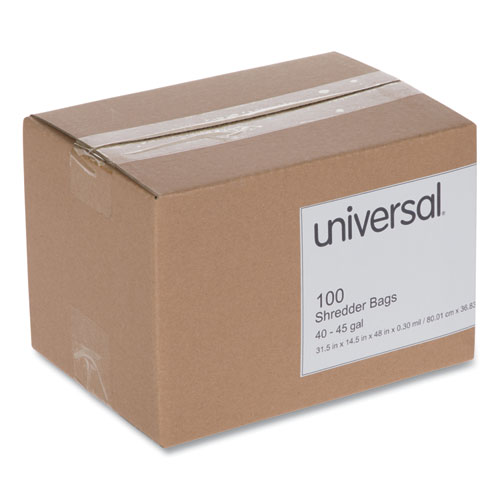 Image of Universal® High-Density Shredder Bags, 40-45 Gal Capacity, 100/Box