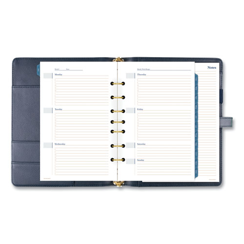 Image of At-A-Glance® Buckle Closure Planner/Organizer Starter Set, 8.5 X 5.5, Navy Blue/Gold Cover, 12-Month (Jan To Dec): Undated