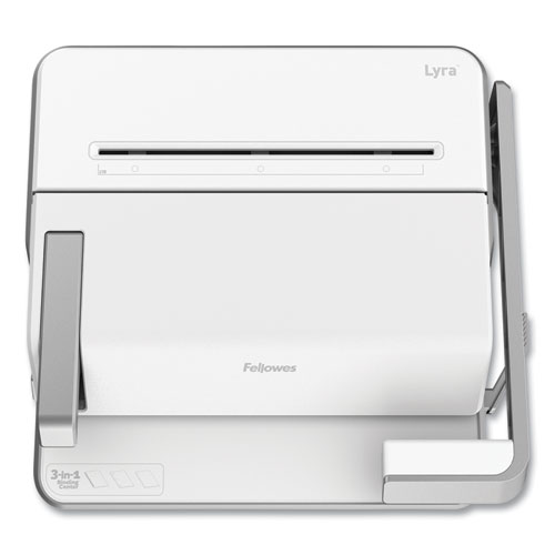 Image of Fellowes® Lyra 3-In-1 Binding Center, 300 Sheets, 16.63 X 15.62 X 6.03, White/Gray