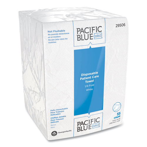 Georgia Pacific® Professional Pacific Blue Select Disposable Patient Care Washcloths, 10 x 13, White, 55/Pack, 24 Packs/Carton
