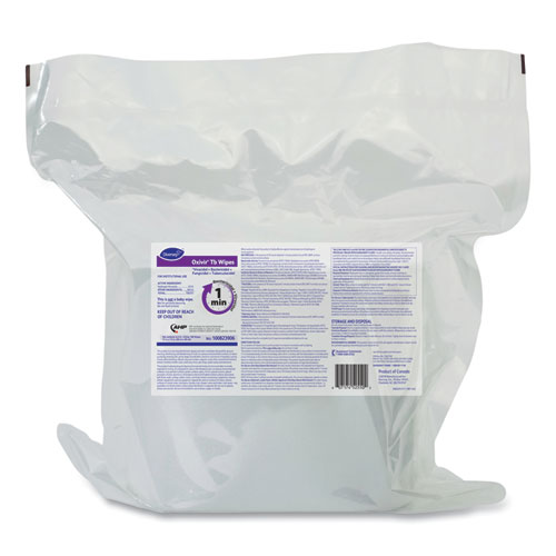 Image of Oxivir TB Disinfectant Wipes Refill, 11 x 12, Unscented, White, 160 Wipes/Refill Pouch, 4 Refill Pouches/Carton