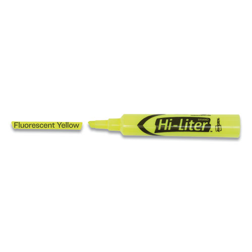 Image of Avery® Hi-Liter Desk-Style Highlighters, Fluorescent Yellow Ink, Chisel Tip, Yellow/Black Barrel, 200/Box