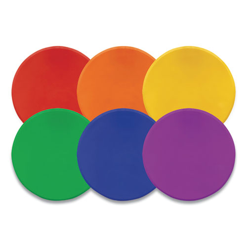 Extra Large Poly Marker Set, 12" Diameter, Assorted Colors, 6 Spots/set