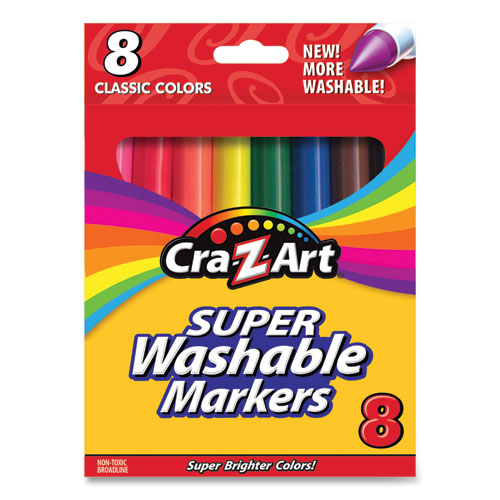 Cra-Z-Art® Super Washable Markers, Broad Bullet Tip, Assorted Colors, 8/Set
