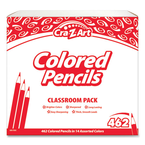 Cra-Z-Art® Colored Pencils Classpack, 14 Assorted Lead/Barrel Colors, 14 Pencils/Set, 33 Sets/Carton