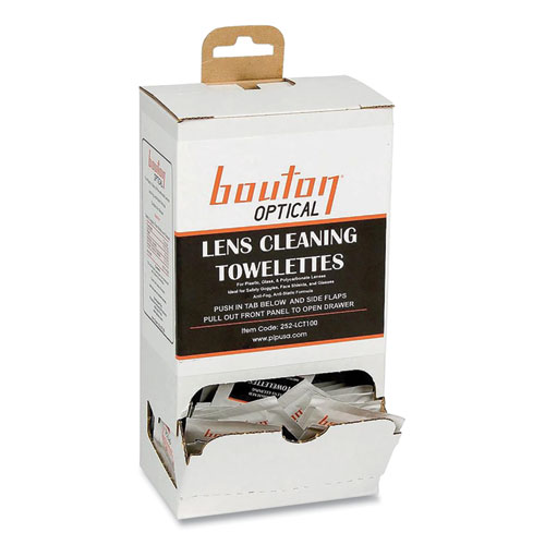 Optical Lens Cleaning Towelettes, Individually Wrapped in Dispenser Box, 100/Box