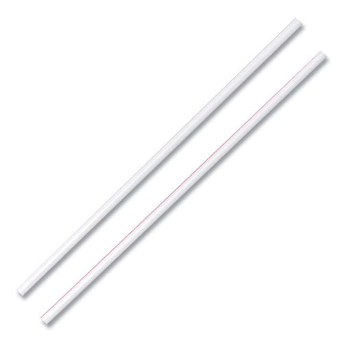 Dixie® Unwrapped Hollow Stir-Straws, 5.5", Plastic, White/Red Stripe, 1,000/Box