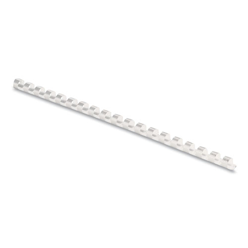 Plastic Comb Bindings, 1/4" Diameter, 20 Sheet Capacity, White, 100/Pack