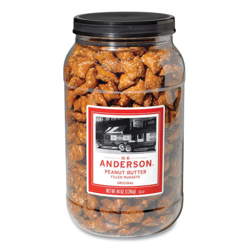 Image of Hk Anderson™ Peanut Butter Filled Pretzel Nuggets, 44 Oz Canister