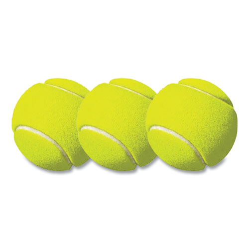Tennis Balls, 2.5" Diameter, Yellow, 3/Pack