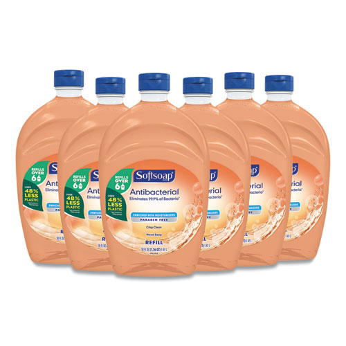 Image of Antibacterial Liquid Hand Soap Refills, Fresh, 50 oz, Orange, 6/Carton