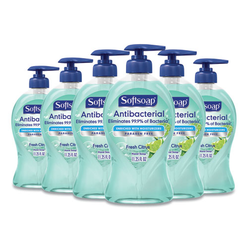 Image of Softsoap® Antibacterial Hand Soap, Fresh Citrus, 11.25 Oz Pump Bottle, 6/Carton