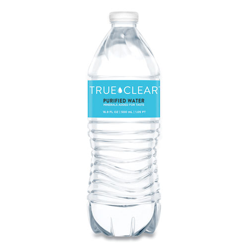 Image of True Clear® Purified Bottled Water, 16.9 Oz Bottle, 24 Bottles/Carton, 84 Cartons/Pallet